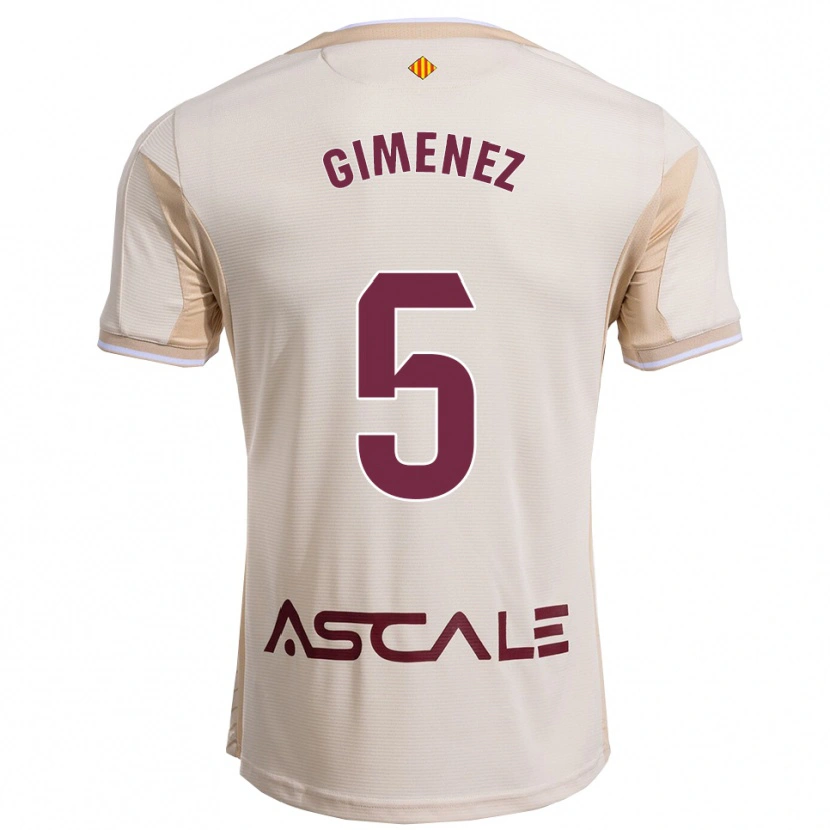 Danxen Homme Maillot Yenifer Giménez #5 Blanc Cassé Bourgogne Tenues Extérieur 2025/26 T-Shirt