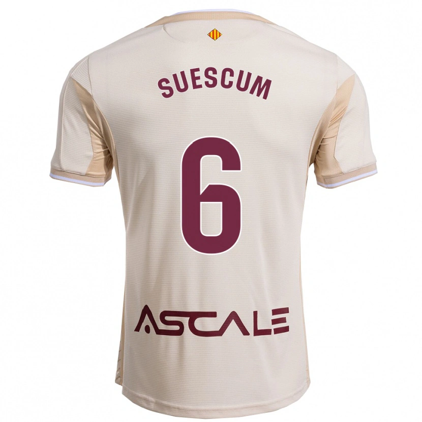 Danxen Homme Maillot Hugo Suescum #6 Blanc Cassé Bourgogne Tenues Extérieur 2025/26 T-Shirt