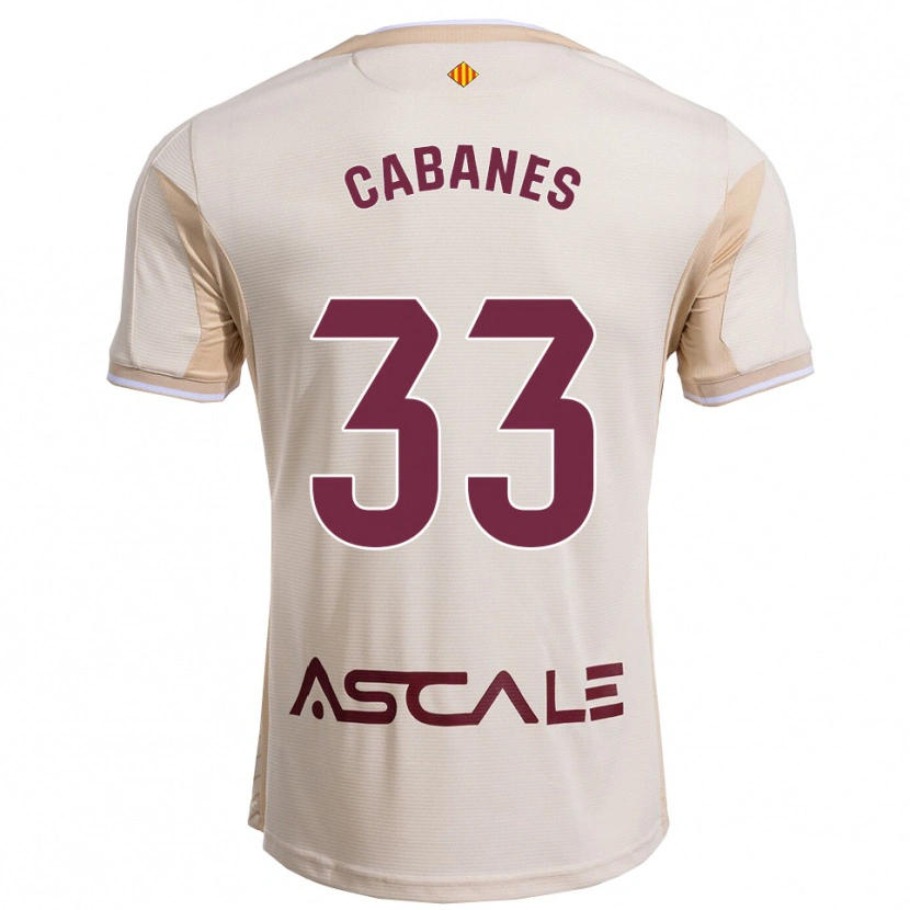 Danxen Homme Maillot Pau Cabanes #33 Blanc Cassé Bourgogne Tenues Extérieur 2025/26 T-Shirt