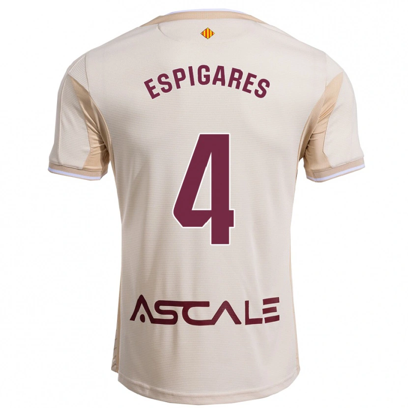 Danxen Homme Maillot Antonio Espigares #4 Blanc Cassé Bourgogne Tenues Extérieur 2025/26 T-Shirt