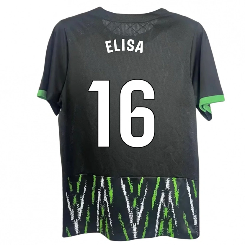 Danxen Homme Maillot Elisa Tomé #16 Noir Vert Tenues Extérieur 2025/26 T-Shirt