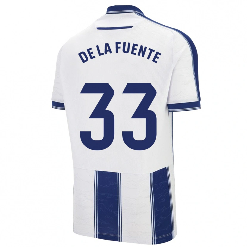 Danxen Homme Maillot Alba De La Fuente #33 Marine Blanc Tenues Extérieur 2025/26 T-Shirt