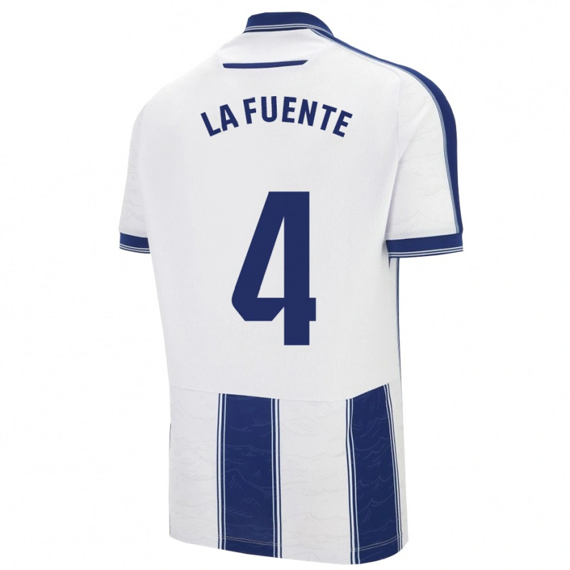 Danxen Homme Maillot Adrián De La Fuente #4 Marine Blanc Tenues Extérieur 2025/26 T-Shirt