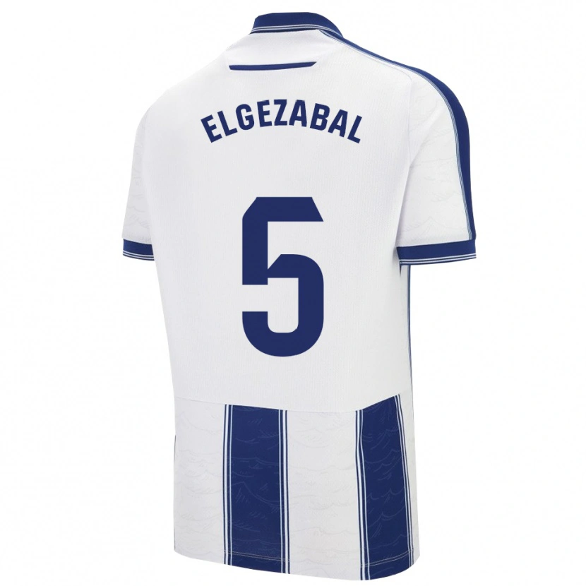 Danxen Homme Maillot Unai Elgezabal #5 Marine Blanc Tenues Extérieur 2025/26 T-Shirt