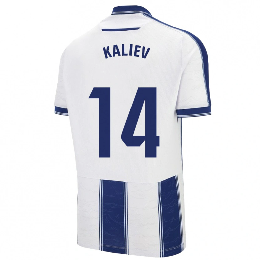 Danxen Homme Maillot Shyngys Kaliev #14 Marine Blanc Tenues Extérieur 2025/26 T-Shirt