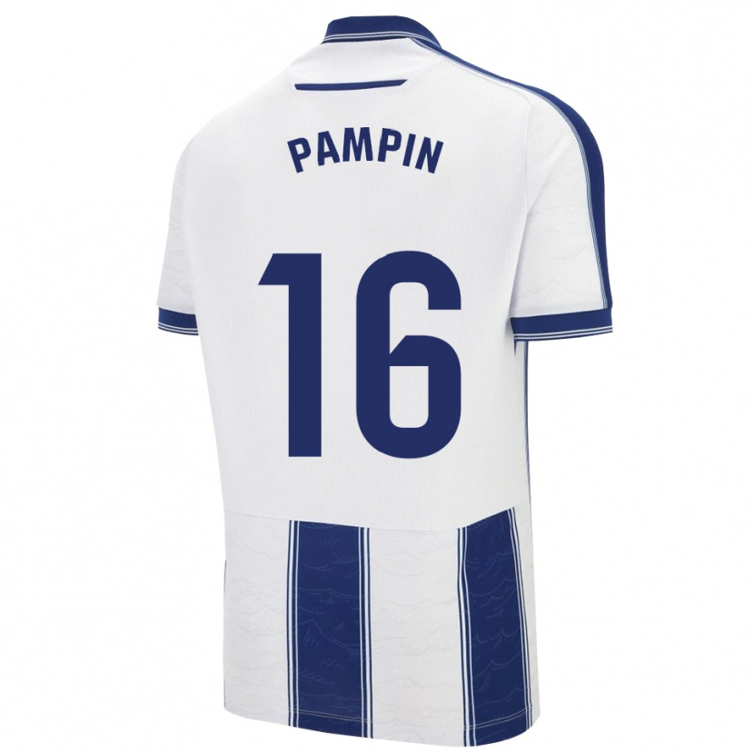Danxen Homme Maillot Diego Pampín #16 Marine Blanc Tenues Extérieur 2025/26 T-Shirt