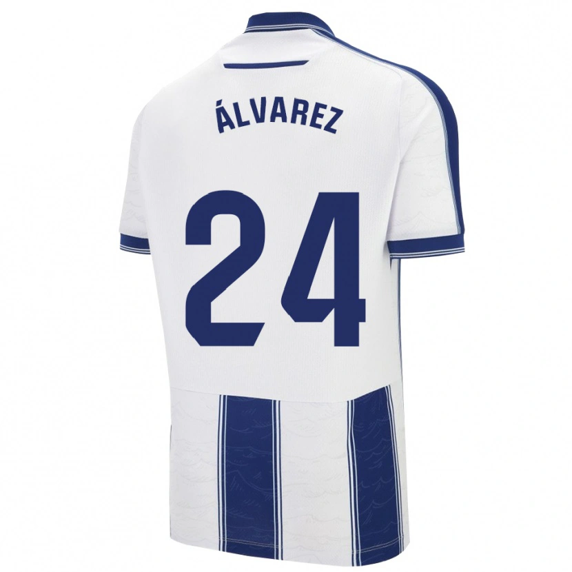 Danxen Homme Maillot Carlos Álvarez #24 Marine Blanc Tenues Extérieur 2025/26 T-Shirt