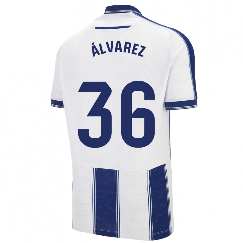 Danxen Homme Maillot Anna Álvarez #36 Marine Blanc Tenues Extérieur 2025/26 T-Shirt