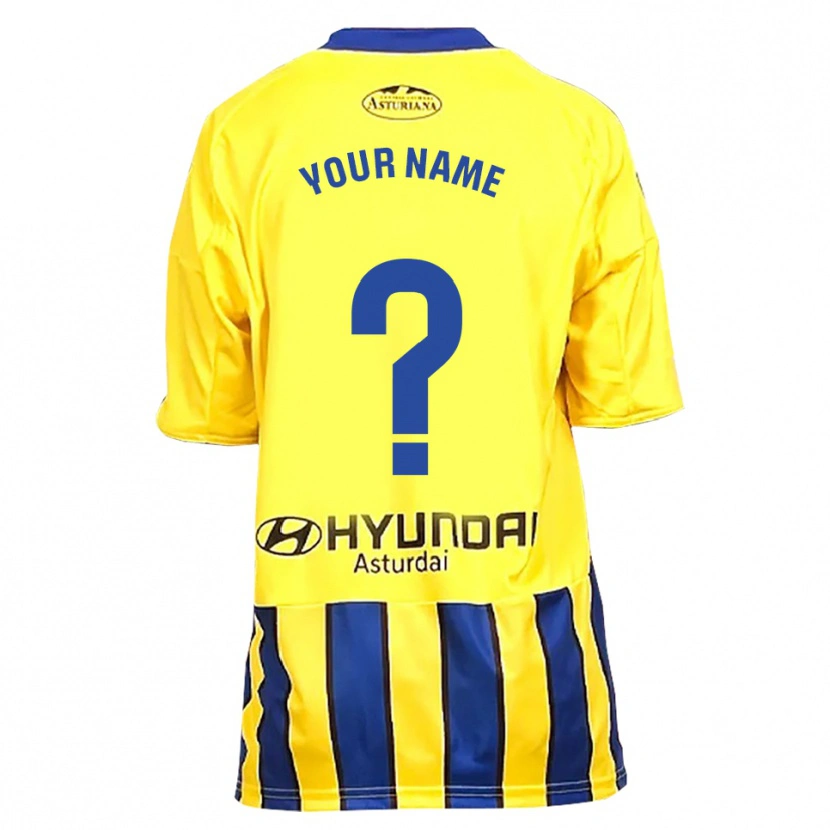 Danxen Homme Maillot Votre Nom #0 Jaune Bleu Tenues Extérieur 2025/26 T-Shirt
