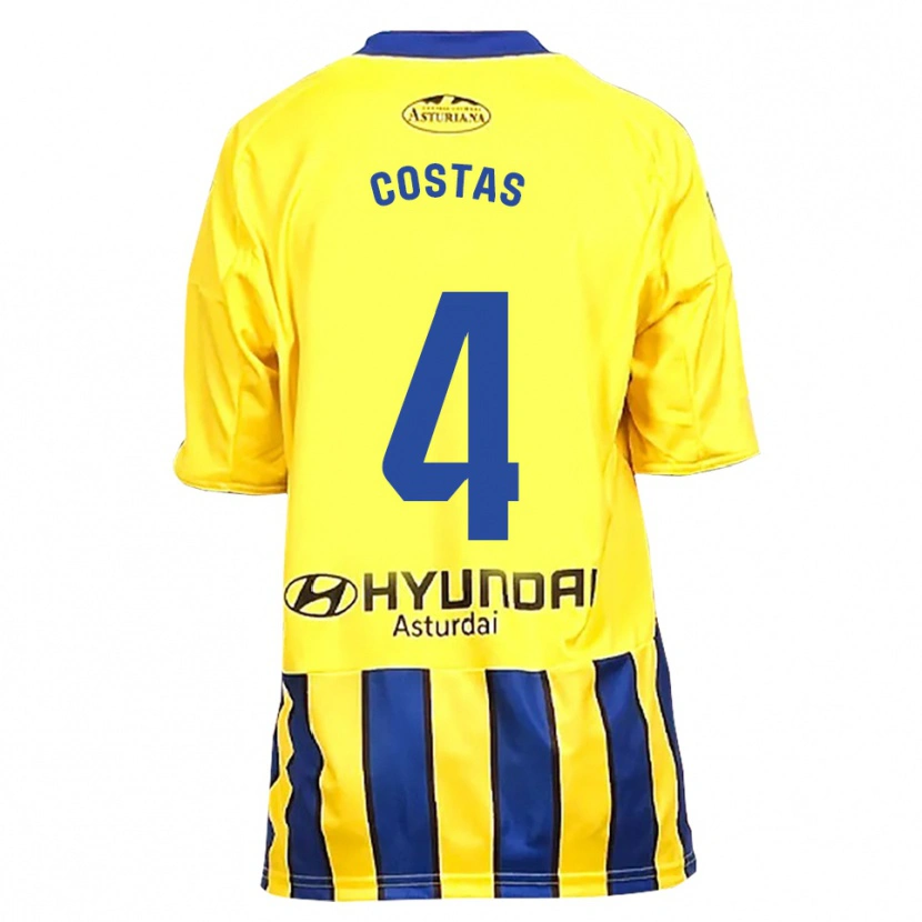 Danxen Homme Maillot David Costas #4 Jaune Bleu Tenues Extérieur 2025/26 T-Shirt