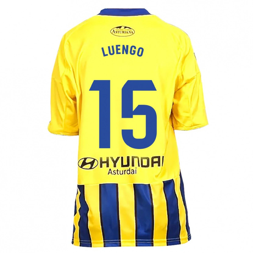 Danxen Homme Maillot Oier Luengo #15 Jaune Bleu Tenues Extérieur 2025/26 T-Shirt