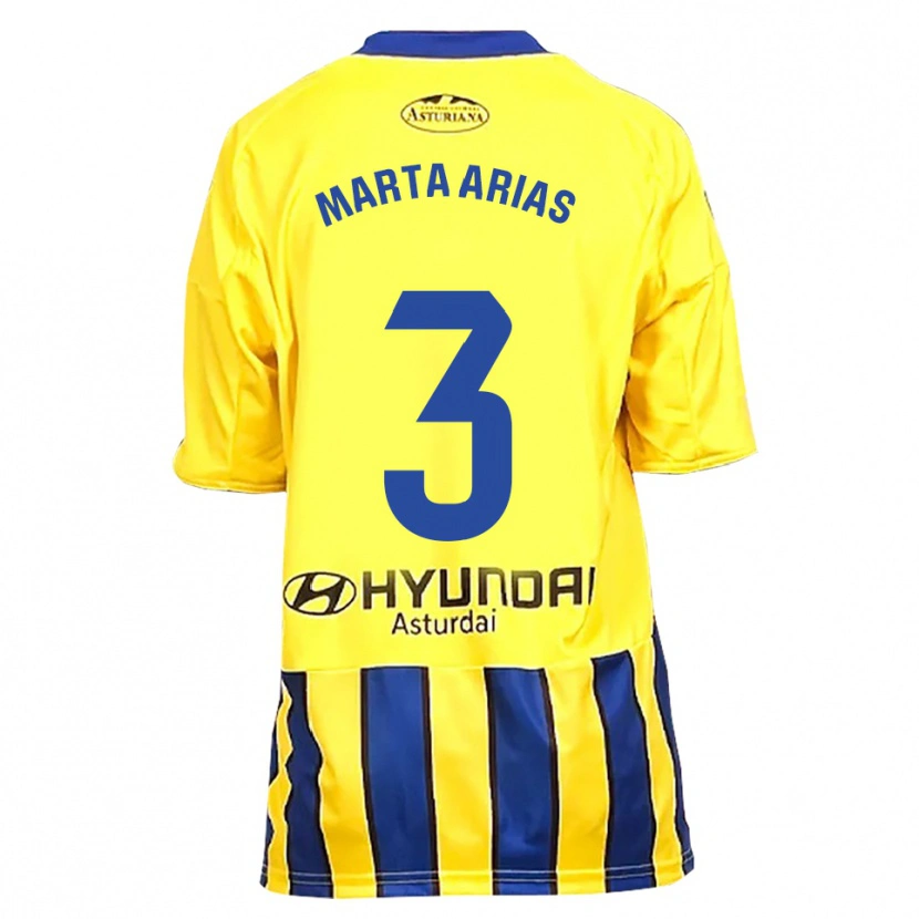 Danxen Homme Maillot Marta Arias #3 Jaune Bleu Tenues Extérieur 2025/26 T-Shirt