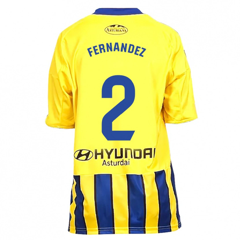 Danxen Homme Maillot Adrián Fernández #2 Jaune Bleu Tenues Extérieur 2025/26 T-Shirt