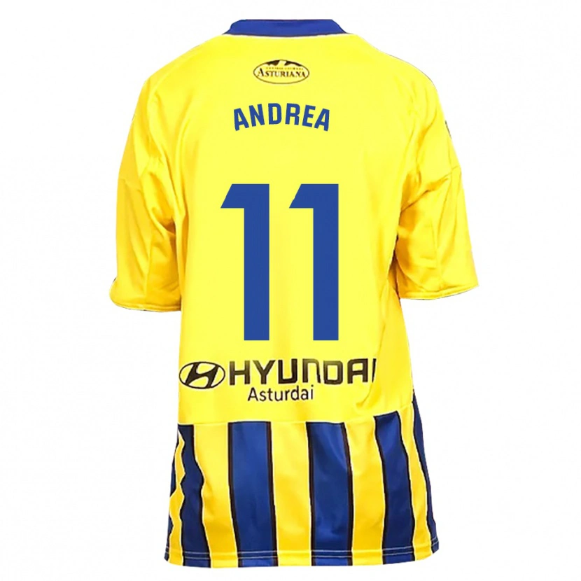 Danxen Homme Maillot Andrea Sordo Gutierrez #11 Jaune Bleu Tenues Extérieur 2025/26 T-Shirt