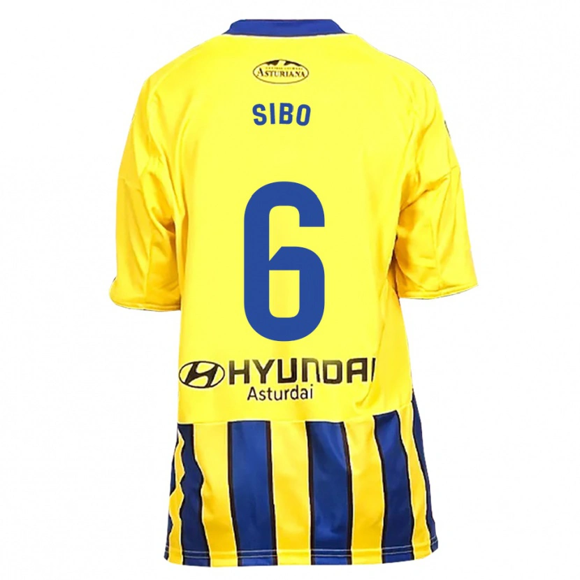 Danxen Homme Maillot Kwasi Sibo #6 Jaune Bleu Tenues Extérieur 2025/26 T-Shirt