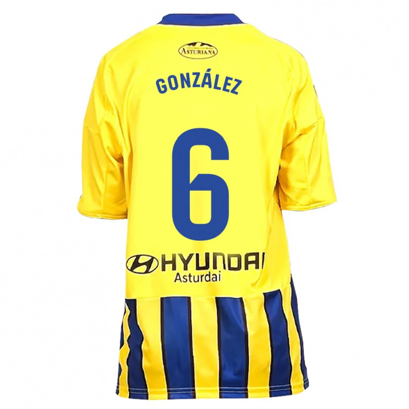 Danxen Homme Maillot Yayo González #6 Jaune Bleu Tenues Extérieur 2025/26 T-Shirt