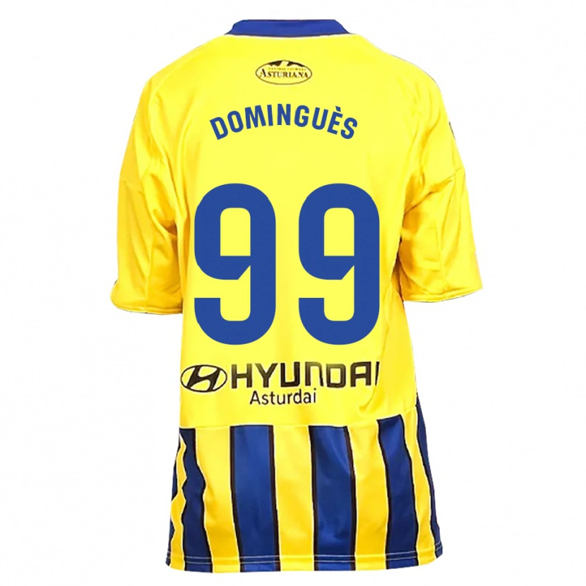 Danxen Homme Maillot Brandon Dominguès #99 Jaune Bleu Tenues Extérieur 2025/26 T-Shirt