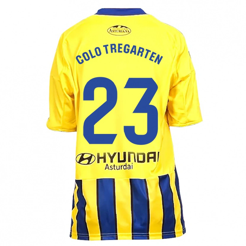 Danxen Homme Maillot Colo Tregarten #23 Jaune Bleu Tenues Extérieur 2025/26 T-Shirt