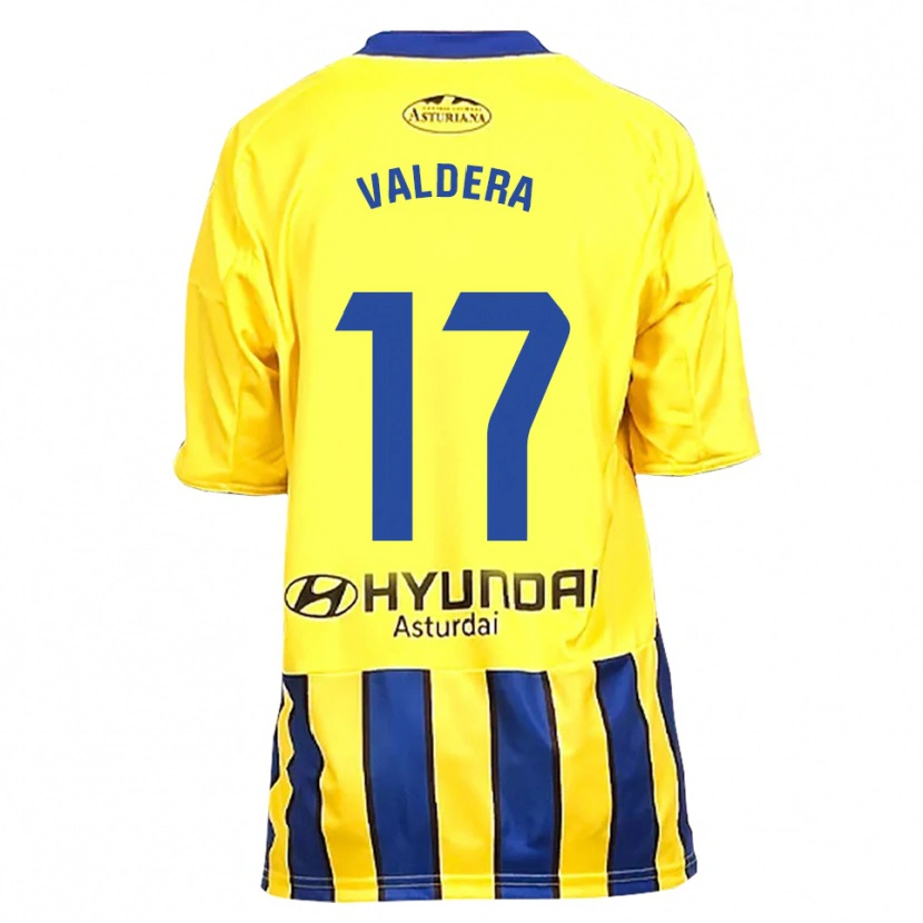 Danxen Homme Maillot Rubén Valdera #17 Jaune Bleu Tenues Extérieur 2025/26 T-Shirt