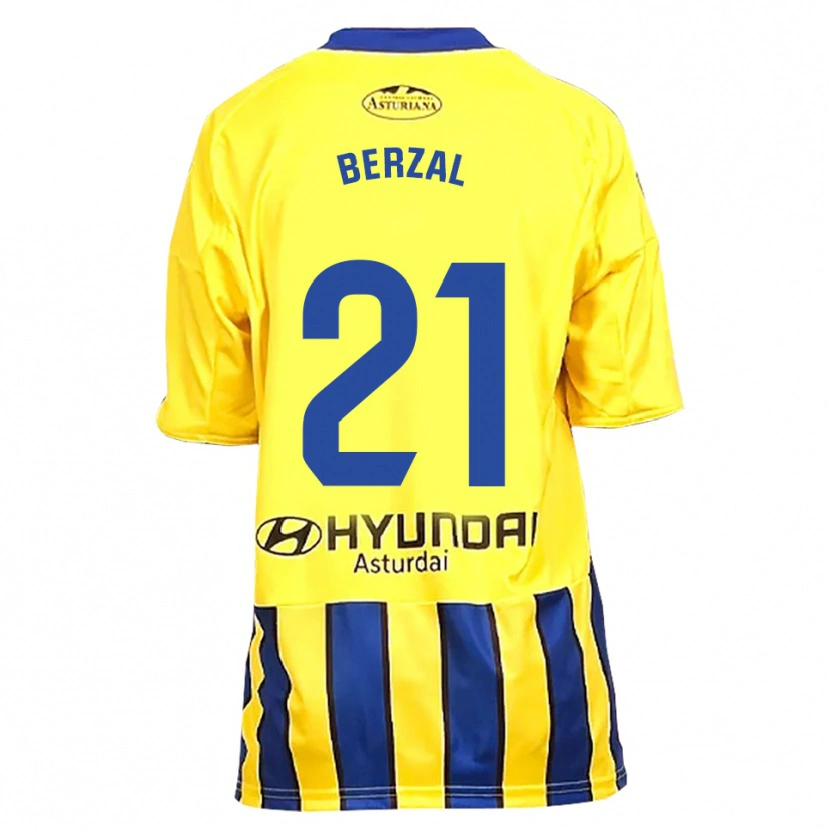 Danxen Homme Maillot Guille Berzal #21 Jaune Bleu Tenues Extérieur 2025/26 T-Shirt