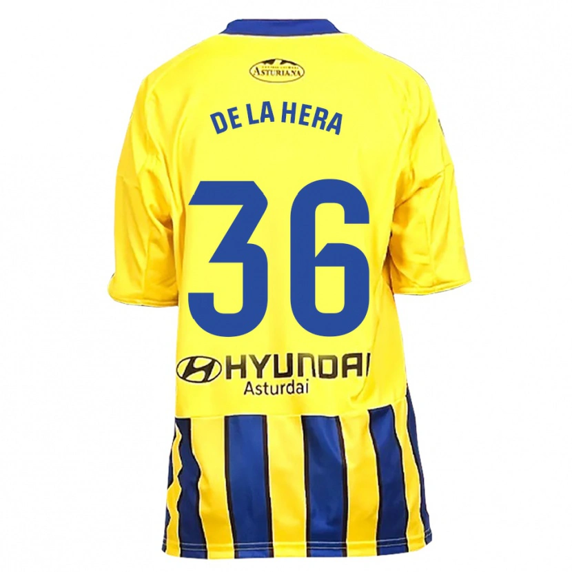 Danxen Homme Maillot Óscar De La Hera #36 Jaune Bleu Tenues Extérieur 2025/26 T-Shirt