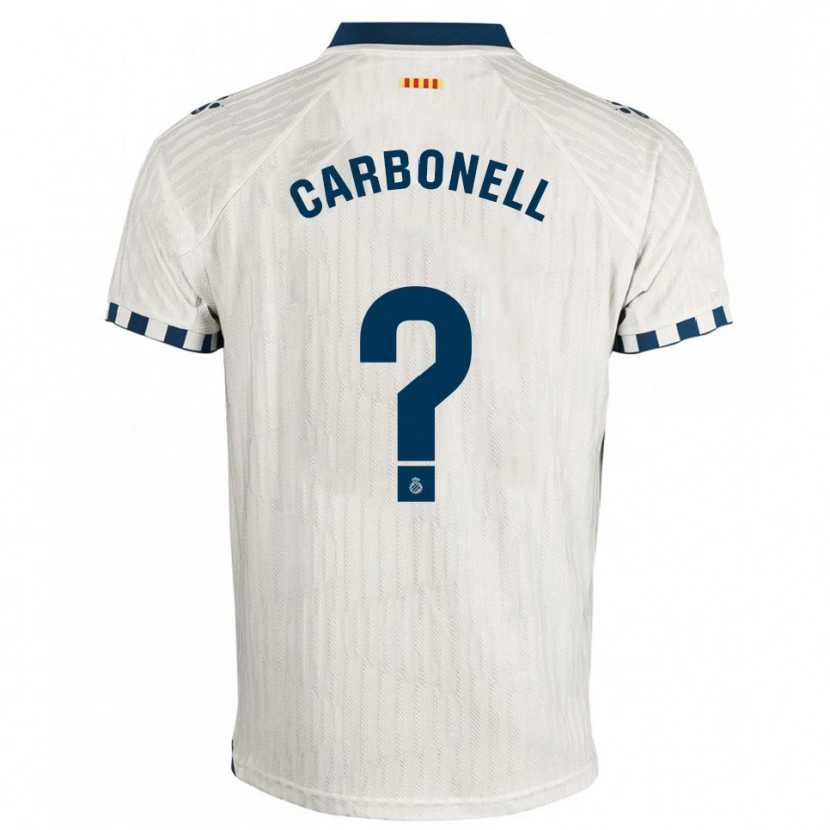 Danxen Homme Maillot Ethan Carbonell #0 Blanc Bleu Tenues Extérieur 2025/26 T-Shirt