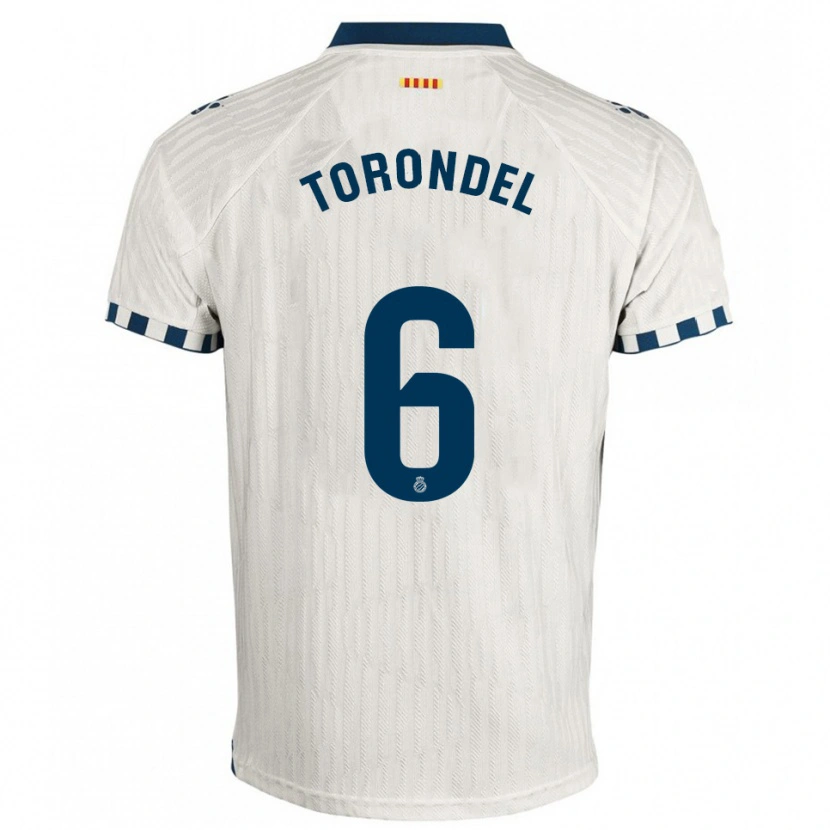 Danxen Homme Maillot Hugo Torondel #6 Blanc Bleu Tenues Extérieur 2025/26 T-Shirt