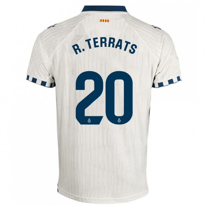 Danxen Homme Maillot Ramón Terrats #20 Blanc Bleu Tenues Extérieur 2025/26 T-Shirt