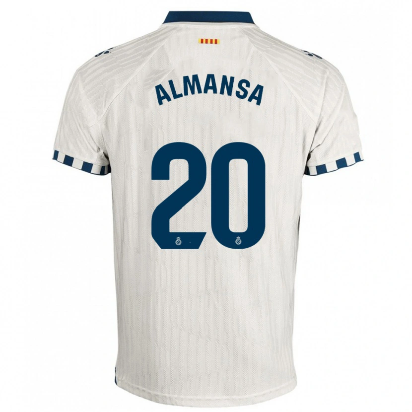 Danxen Homme Maillot Alex Almansa #20 Blanc Bleu Tenues Extérieur 2025/26 T-Shirt