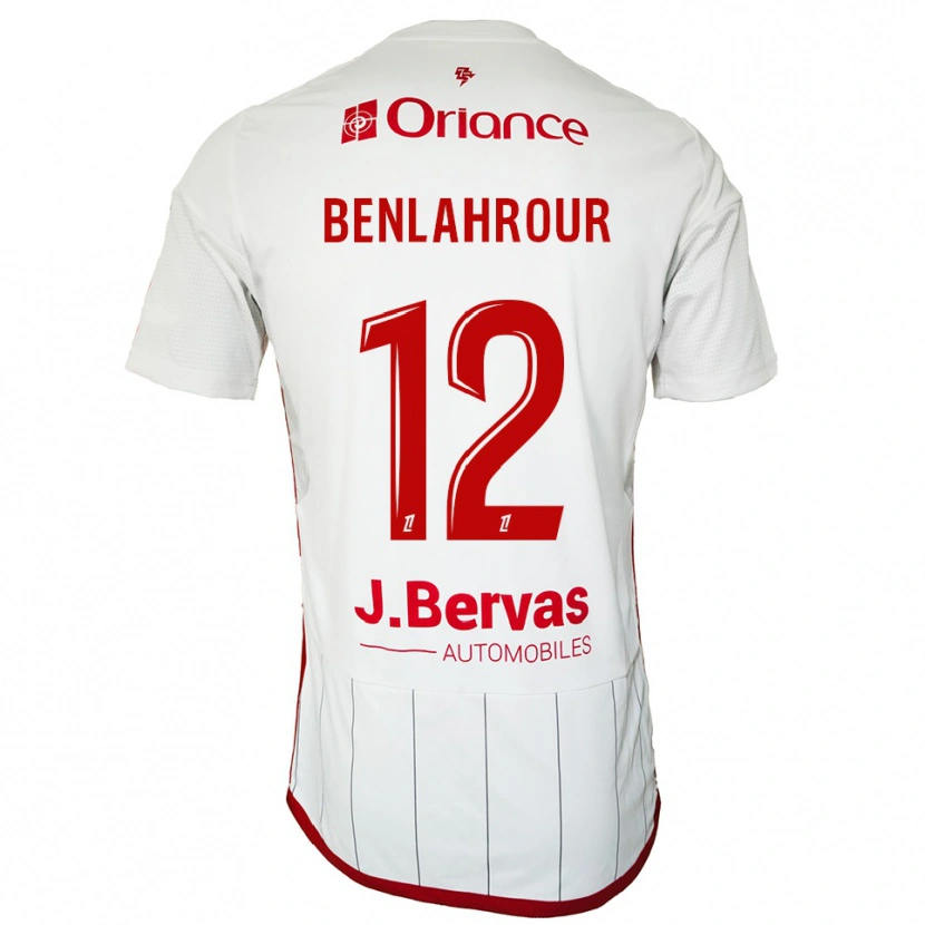 Danxen Homme Maillot Ilyes Benlahrour #12 Blanc Rouge Tenues Extérieur 2025/26 T-Shirt
