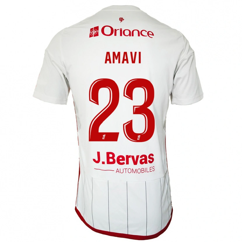 Danxen Homme Maillot Jordan Amavi #23 Blanc Rouge Tenues Extérieur 2025/26 T-Shirt