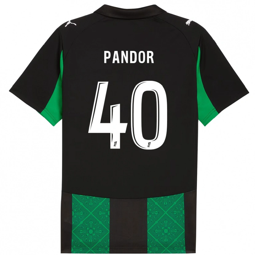 Danxen Homme Maillot Yannick Pandor #40 Noir Vert Tenues Extérieur 2025/26 T-Shirt