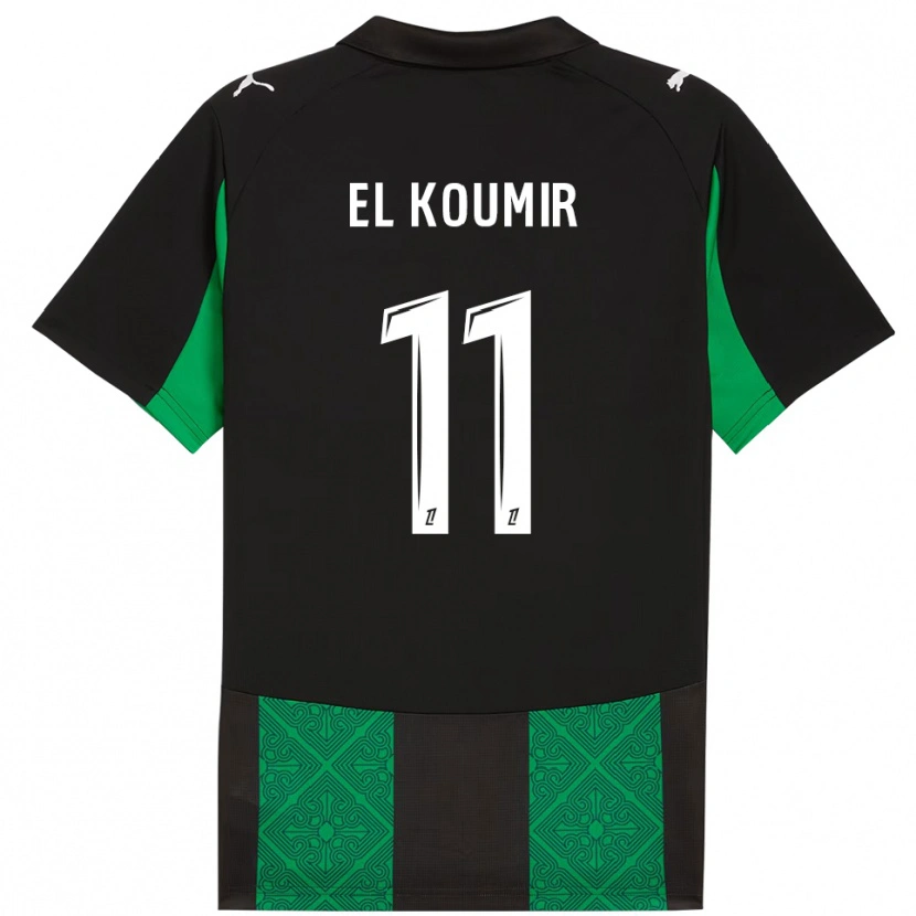 Danxen Homme Maillot Kaîna El Koumir #11 Noir Vert Tenues Extérieur 2025/26 T-Shirt