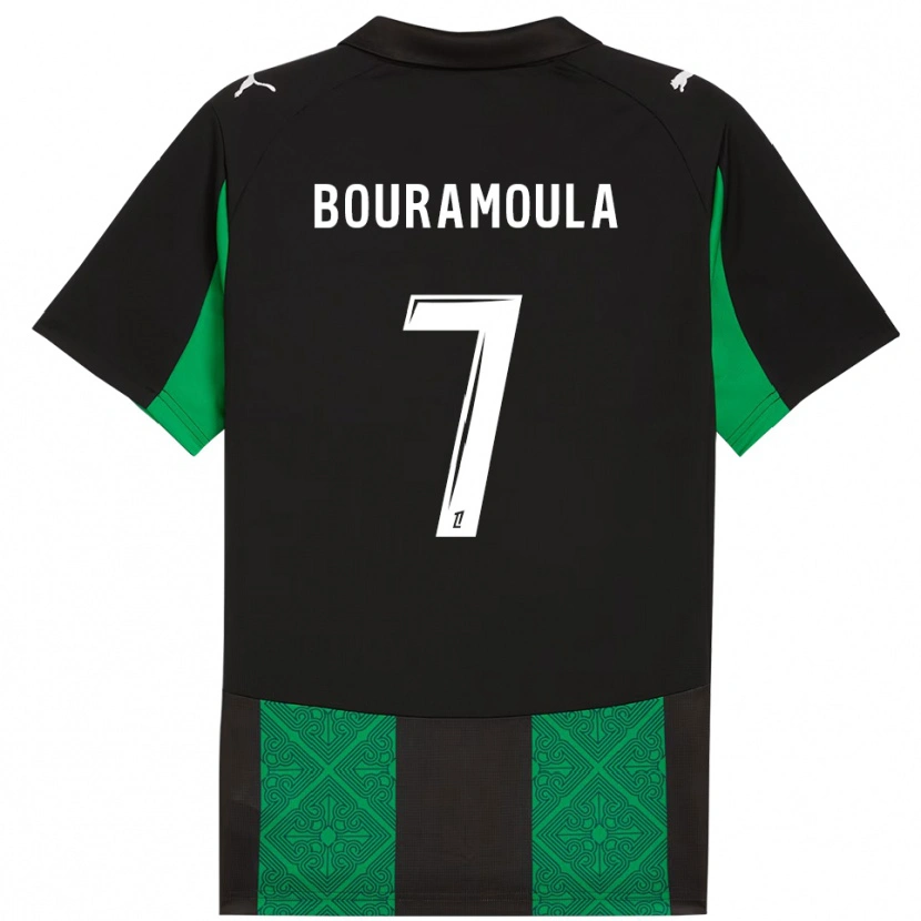 Danxen Homme Maillot Ilies Bouramoula #7 Noir Vert Tenues Extérieur 2025/26 T-Shirt