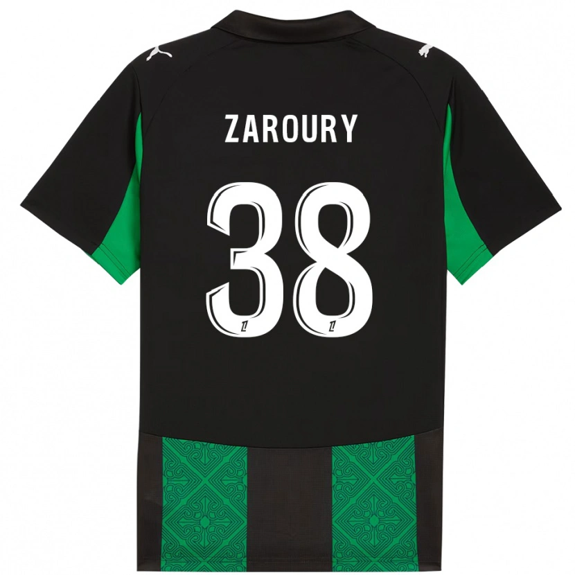 Danxen Homme Maillot Anass Zaroury #38 Noir Vert Tenues Extérieur 2025/26 T-Shirt