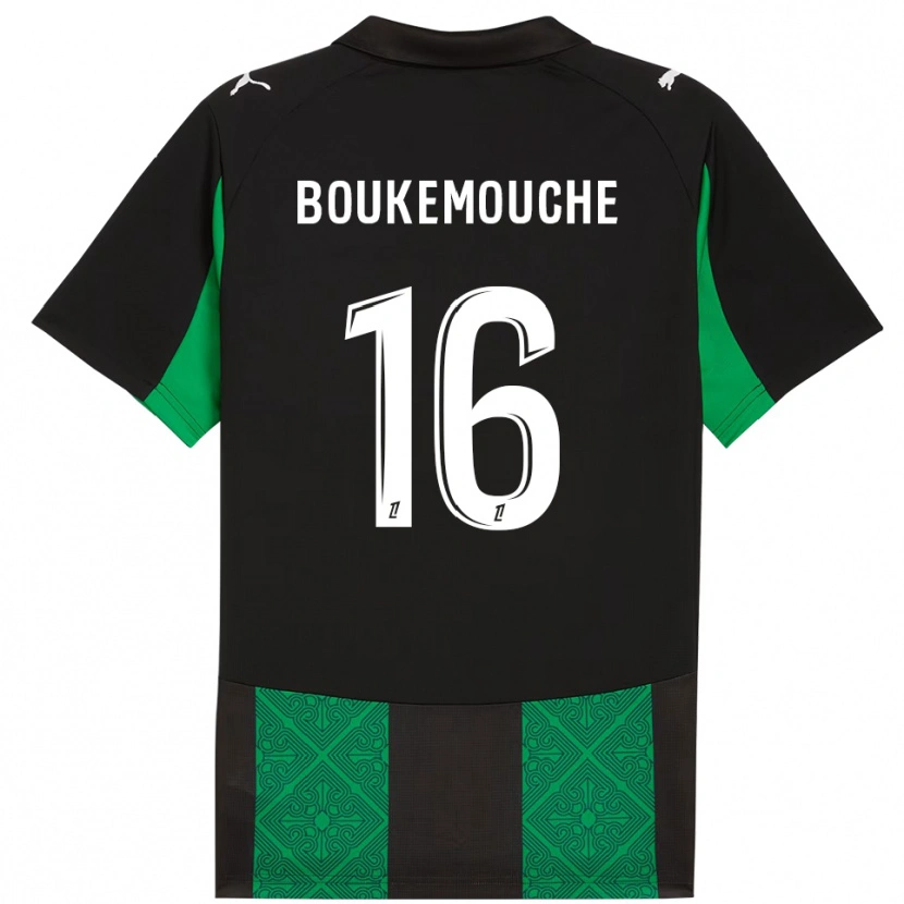 Danxen Homme Maillot Amine Boukemouche #16 Noir Vert Tenues Extérieur 2025/26 T-Shirt