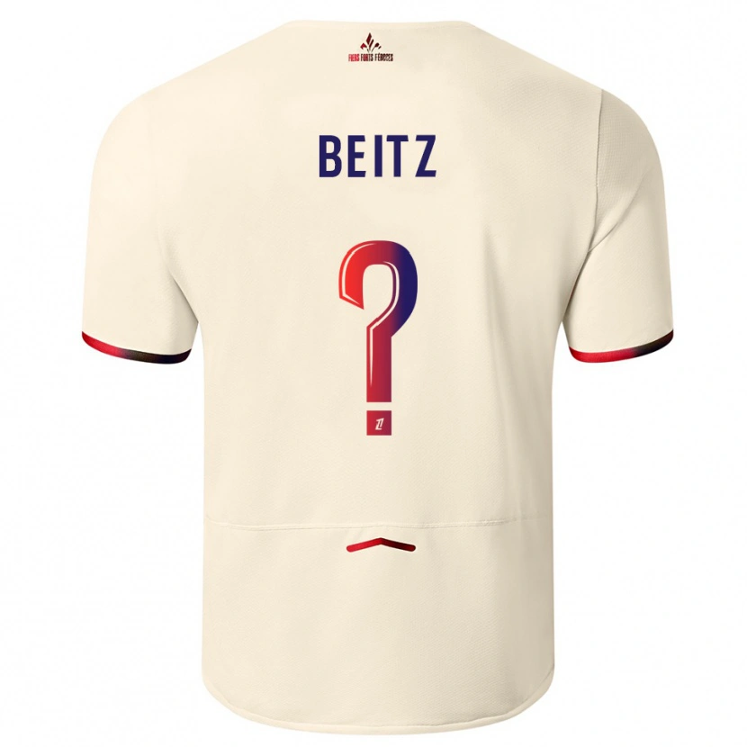 Danxen Homme Maillot Taylor Beitz #0 Blanc Cassé Rouge Tenues Extérieur 2025/26 T-Shirt