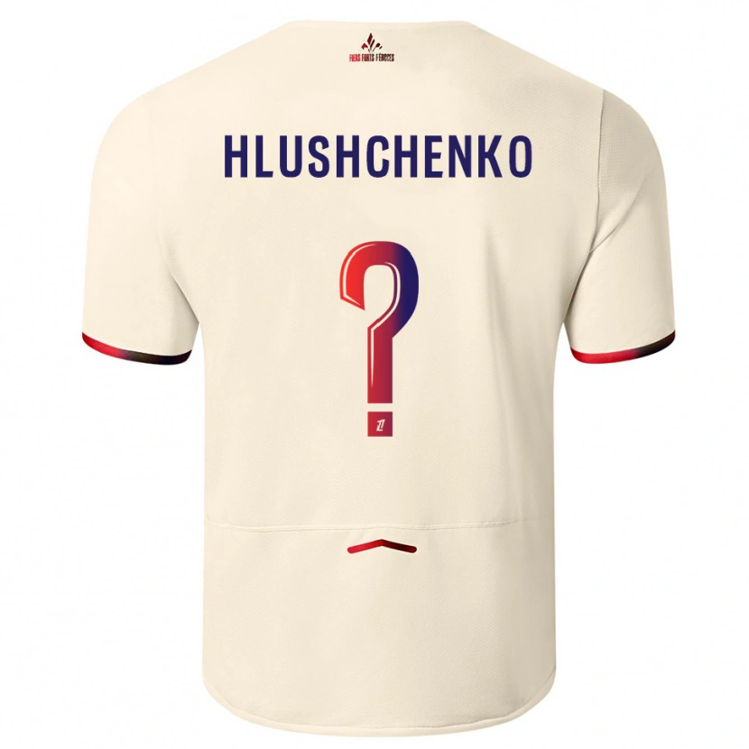 Danxen Homme Maillot Inna Hlushchenko #0 Blanc Cassé Rouge Tenues Extérieur 2025/26 T-Shirt