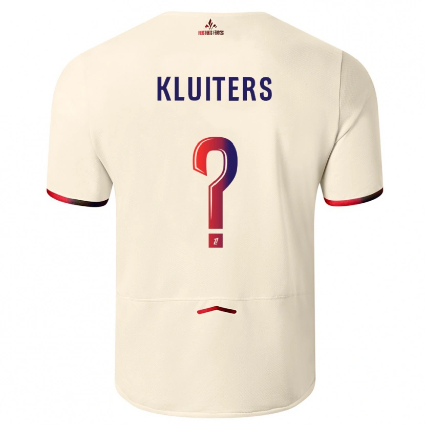 Danxen Homme Maillot Luuk Kluiters #0 Blanc Cassé Rouge Tenues Extérieur 2025/26 T-Shirt