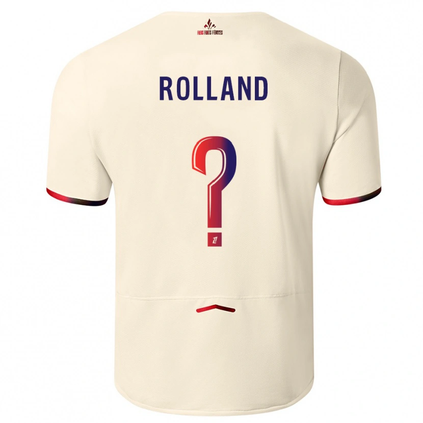 Danxen Homme Maillot Baptiste Rolland #0 Blanc Cassé Rouge Tenues Extérieur 2025/26 T-Shirt