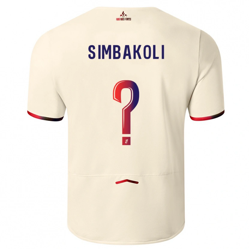 Danxen Homme Maillot Mamadou Simbakoli #0 Blanc Cassé Rouge Tenues Extérieur 2025/26 T-Shirt