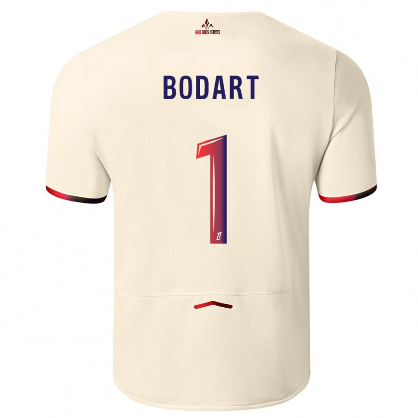 Danxen Homme Maillot Arnaud Bodart #1 Blanc Cassé Rouge Tenues Extérieur 2025/26 T-Shirt