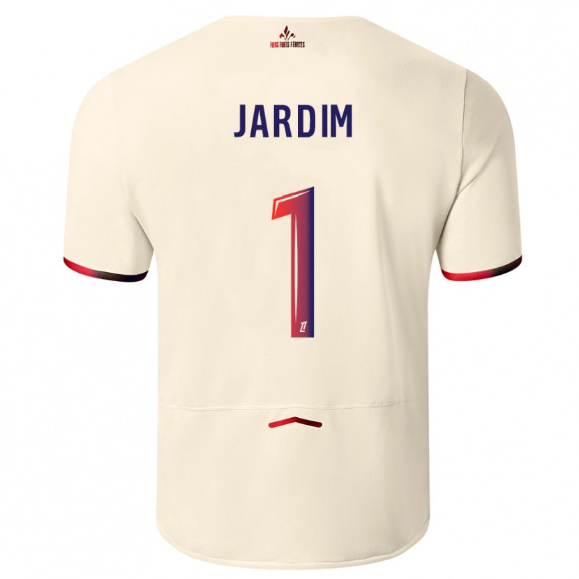 Danxen Homme Maillot Leo Jardim #1 Blanc Cassé Rouge Tenues Extérieur 2025/26 T-Shirt
