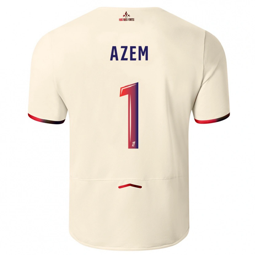 Danxen Homme Maillot Floriane Azem #1 Blanc Cassé Rouge Tenues Extérieur 2025/26 T-Shirt
