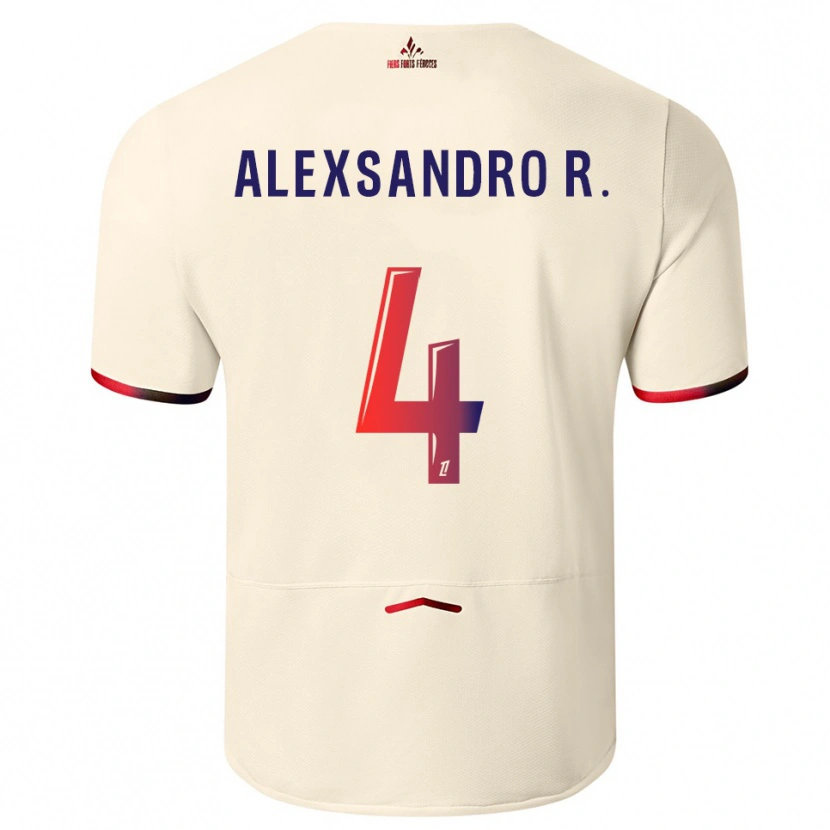 Danxen Homme Maillot Alexsandro #4 Blanc Cassé Rouge Tenues Extérieur 2025/26 T-Shirt
