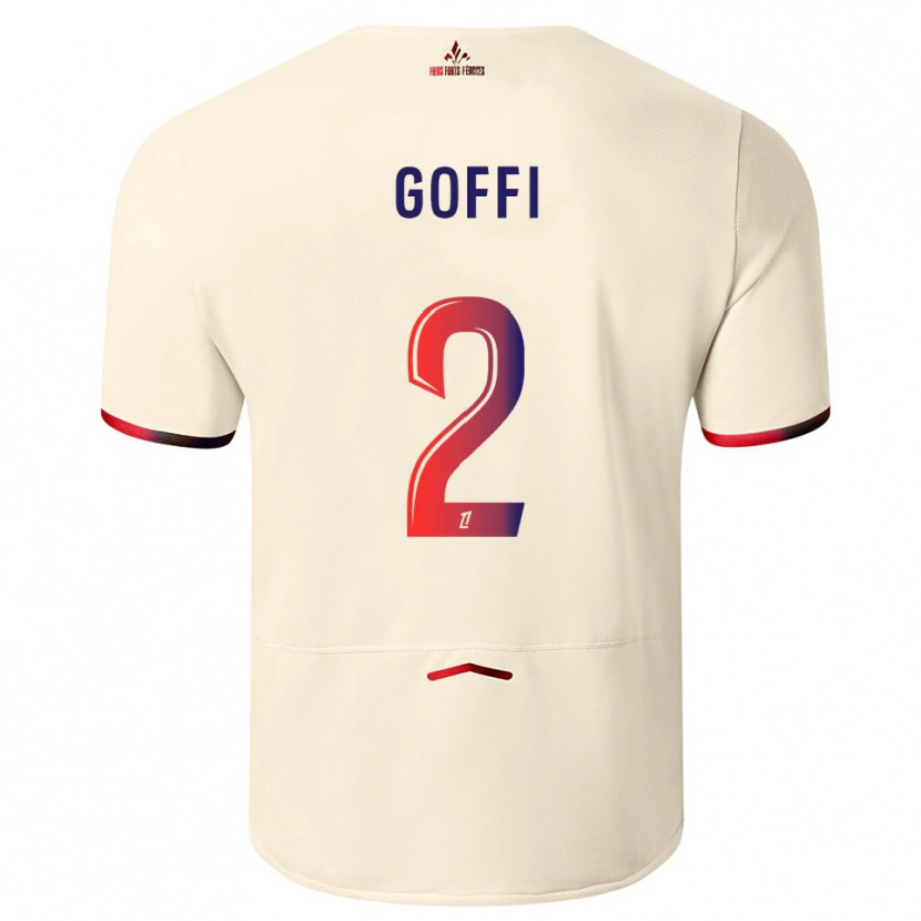 Danxen Homme Maillot Maxima Goffi #2 Blanc Cassé Rouge Tenues Extérieur 2025/26 T-Shirt