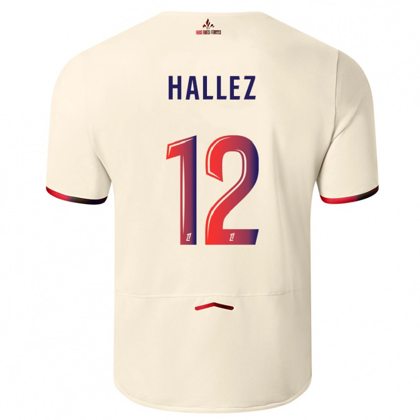 Danxen Homme Maillot Alexis Hallez #12 Blanc Cassé Rouge Tenues Extérieur 2025/26 T-Shirt