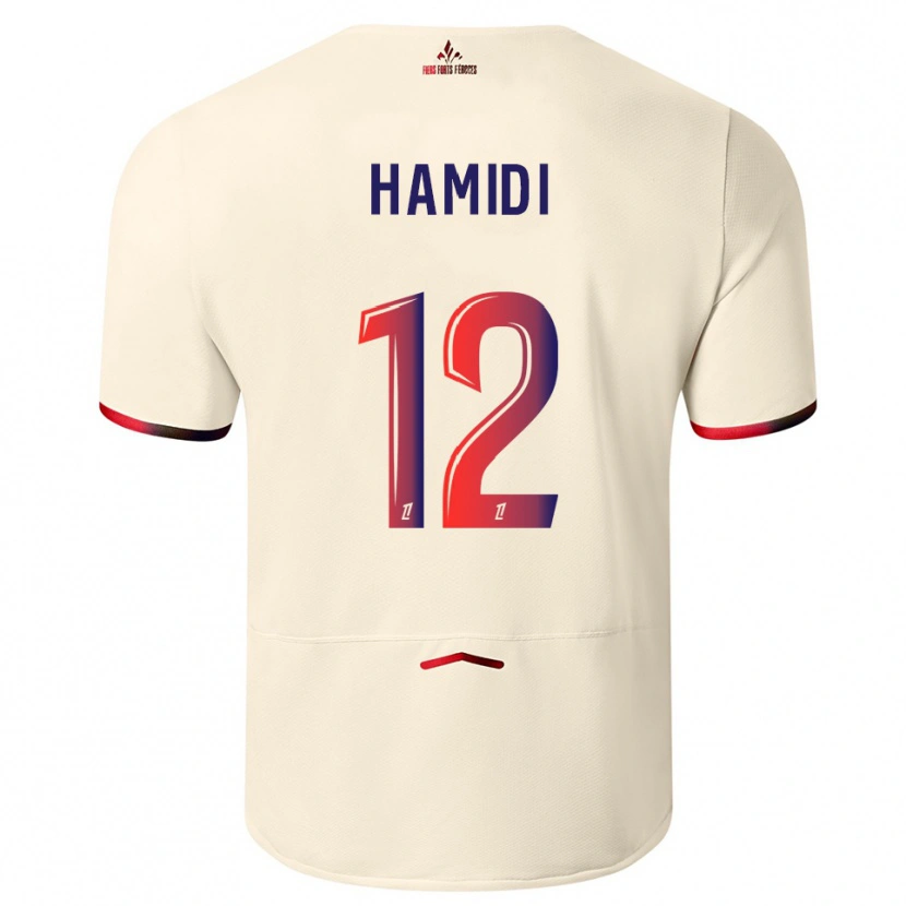 Danxen Homme Maillot Kamel Hamidi #12 Blanc Cassé Rouge Tenues Extérieur 2025/26 T-Shirt