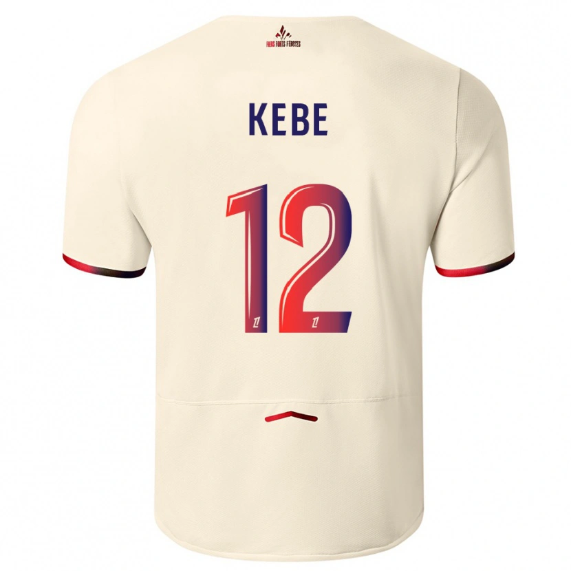 Danxen Homme Maillot Hamadi Kebe #12 Blanc Cassé Rouge Tenues Extérieur 2025/26 T-Shirt