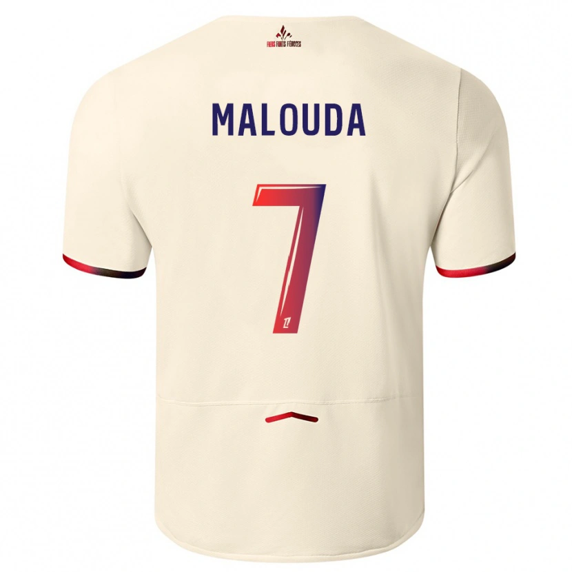 Danxen Homme Maillot Aaron Malouda #7 Blanc Cassé Rouge Tenues Extérieur 2025/26 T-Shirt
